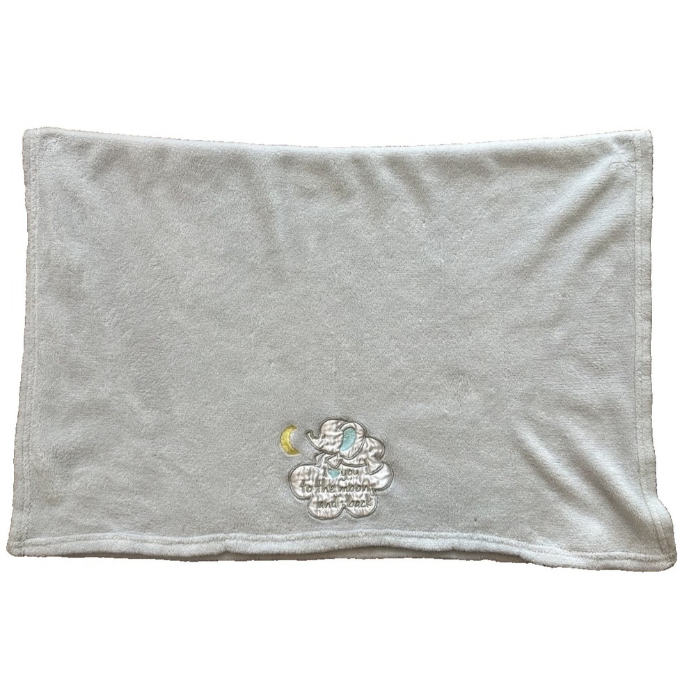 Baby Starters I love you to the Moon and Back Baby Blanket Gray Elephant